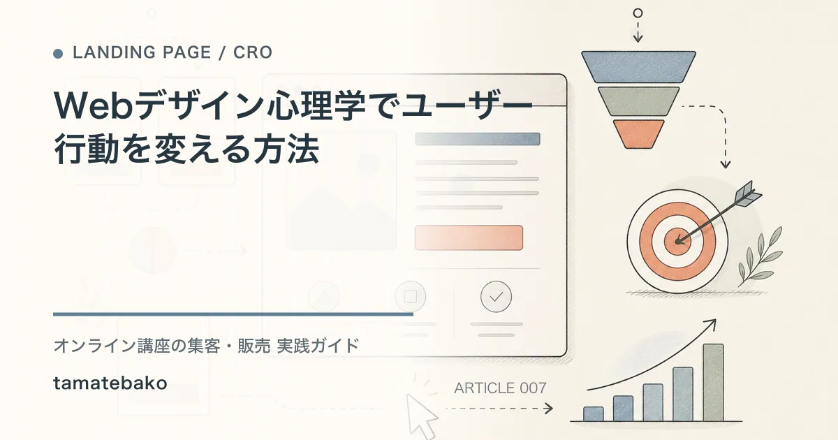 Webデザイン心理学でユーザー行動を変える方法を解説するtamatebakoブログのサムネイル