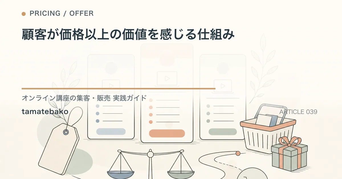 顧客が価格以上の価値を感じる仕組みを解説するtamatebakoブログのサムネイル