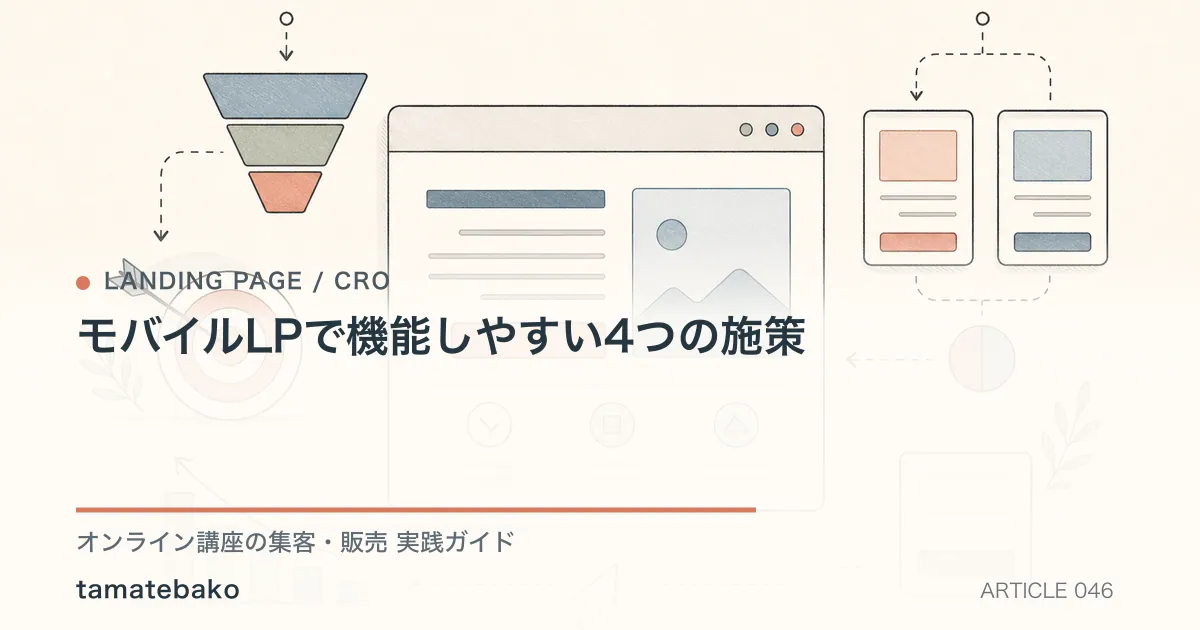 モバイルLPで機能しやすい4つの施策を解説するtamatebakoブログのサムネイル