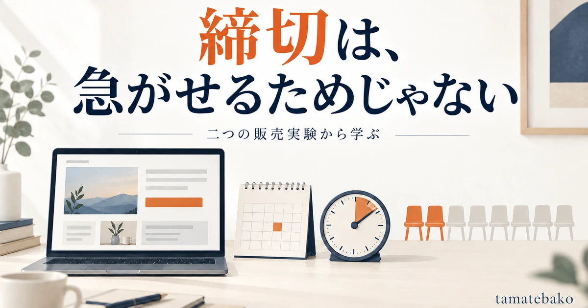 販売ページの締切をカレンダーと時計と残り席で表した画像