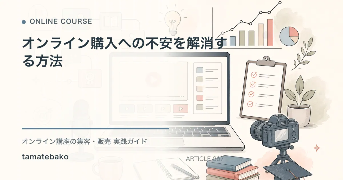 オンライン購入への不安を解消する方法を解説するtamatebakoブログのサムネイル