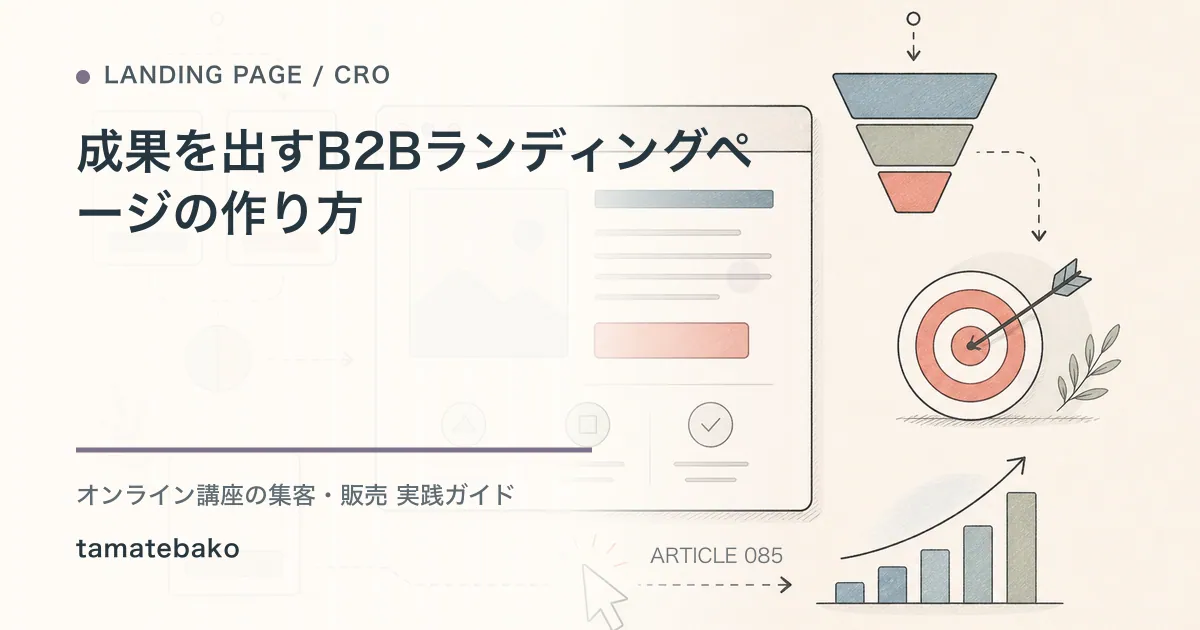 法人向けオンライン講座の作り方｜研修・教育事業の企画と販売導線の内容を図解するtamatebakoブログのサムネイル