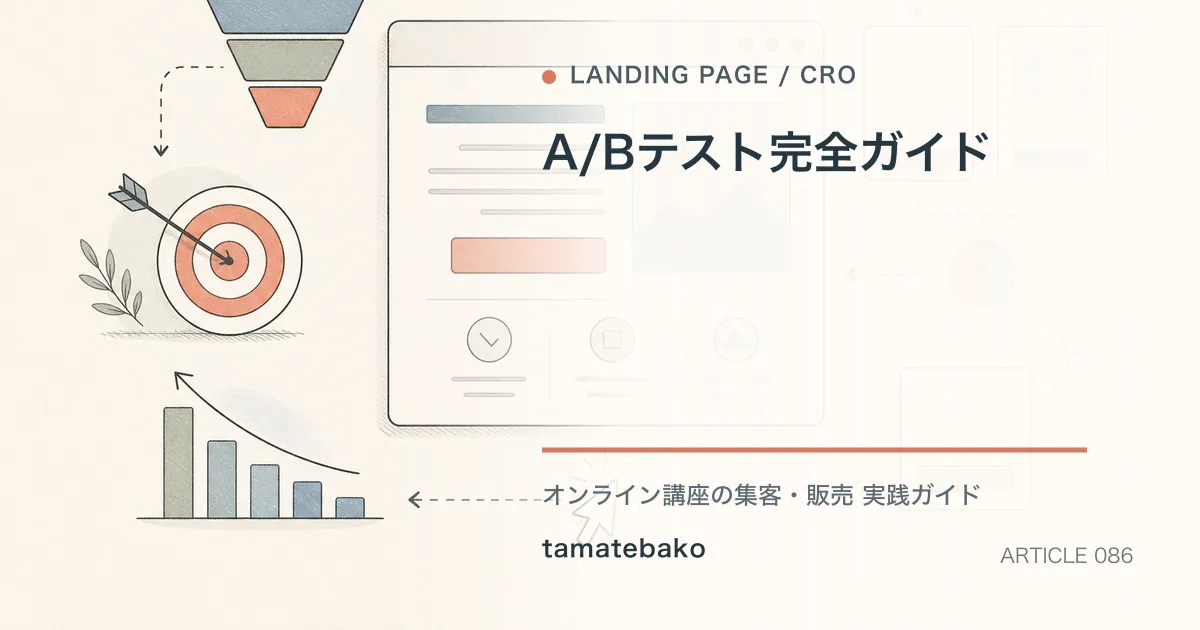 A/Bテスト完全ガイドを解説するtamatebakoブログのサムネイル