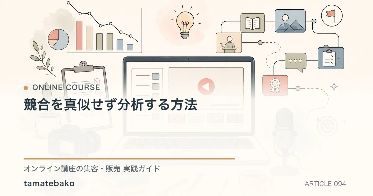 競合を真似せず分析する方法を解説するtamatebakoブログのサムネイル